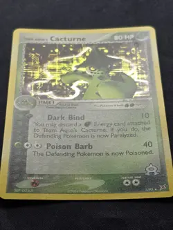 Team Aqua's Cacturne 1/95 Holo Rare SWIRL Team Magma vs Team Aqua 2004 Pokemon - Image 2