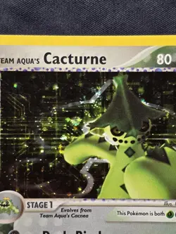 Team Aqua's Cacturne 1/95 Holo Rare SWIRL Team Magma vs Team Aqua 2004 Pokemon - Image 3