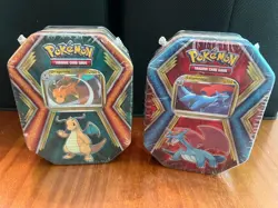 Pokemon Sealed Dragon Tins (2) Dragonite Salamence 10 Mini Pack Tin - Image 1