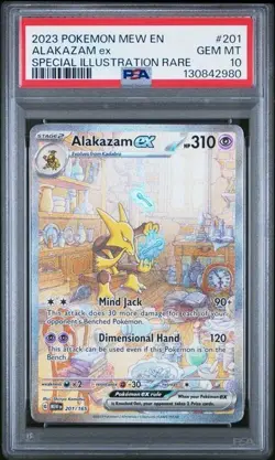2023 POKEMON MEW-EN 151 ALAKAZAM EX 201/165 SPECIAL ILLUSTRATION RARE SIR PSA 10 - Image 1