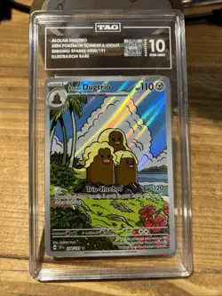 🟤 Pokemon TCG Alolan Dugtrio Card Surging Sparks 208/191 TAG 10 - NOT PSA 🟤 - Image 1