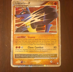 Pokemon TCG Lucario LV.X 122/123 Mysterious Treasures Holo Secret Rare ENG 2007 - Image 1
