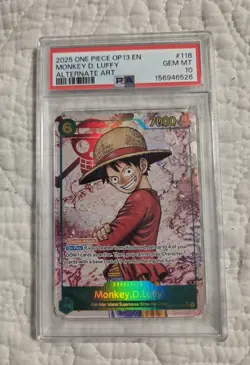 PSA 10 - Monkey D. Luffy OP13-118 - One Piece OP13 Carrying On His Will English - Image 1