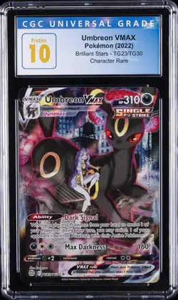 2022 POKEMON BRILLIANT STARS CHARACTER RARE #TG23 UMBREON VMAX CGC 10 PERFECT - Image 1