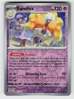 Espathra 081/182 Paradox Rift R Reverse Holo NM/M Pokemon - Image 1