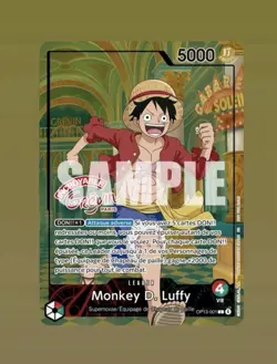 Pre Order One Piece Card French Luffy Op13-001 X Musee Grevin Promo Exclusive - Image 1