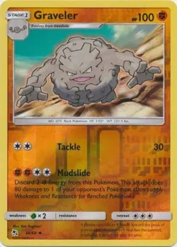 Pokemon TCG Graveler Hidden Fates 34/68 Reverse Holo Uncommon - Image 1