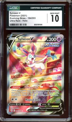 CGC 10 Sylveon V Alt Art 184/203 Evolving Skies 2021 Pokemon Card GEM MINT - Image 1