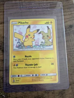 Pokemon TCG Pikachu and Mimikyu Promo SM162 Holo Card NM/LP - Image 1