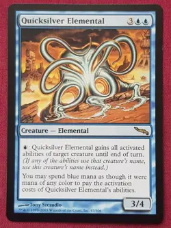 Magic The Gathering MIRRODIN QUICKSILVER ELEMENTAL blue card MTG - Image 1
