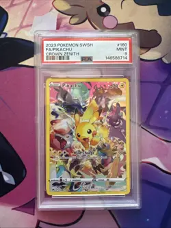 2025 Pokemon Pikachu (Secret) 160/159 SWSH: Crown Zenith Holo PSA 9 - Image 1