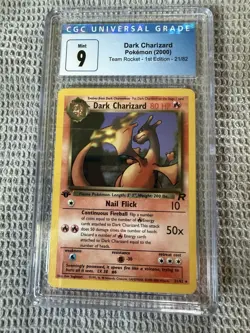 Pokemon Dark Charizard 21/82 Team Rocket 2000- 1st Edition Rare - CGC 9 MINT - Image 1