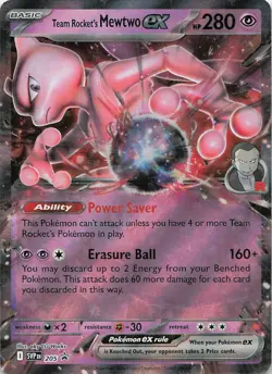 Team Rocket's Mewtwo ex 205 Holo Promo Scarlet & Violet Promo Pokemon Near Mint - Image 1