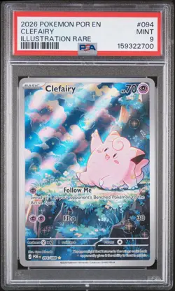 2026 POKEMON POR EN-PERFECT ORDER ILLUSTRATION RARE #094 CLEFAIRY PSA 9 - Image 1
