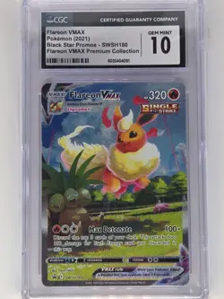 2021 Pokemon SWSH Promo Flareon VMAX Alt Art SWSH180 CGC 10 Gem Mint - Image 1