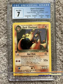 Dark Charizard 2000 Pokemon Team Rocket 1st Edition Holo Rare #4 CGC 7 - Image 1