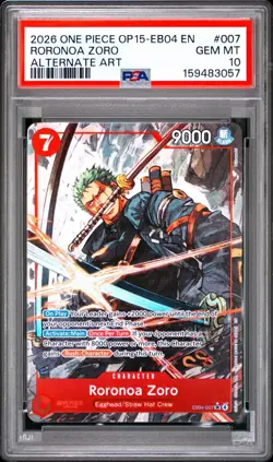 2026 One Piece OP15-EB04-ADVENTURE On Kami's Island Roronoa Zoro PSA 10 - Image 1