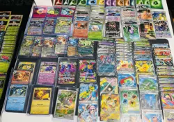 Large Pokemon Card Collection 250+ Cards Pikachu 51/162 Stamp Prismatic & More - Image 1