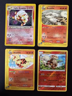 4x Arcanine Pokemon Card Lot Light Arcanine, Base Set , Expedition Vintage lotto - Image 1