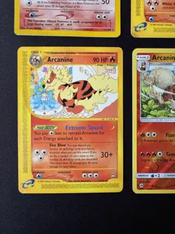 4x Arcanine Pokemon Card Lot Light Arcanine, Base Set , Expedition Vintage lotto - Image 3