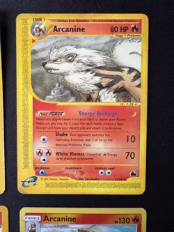 4x Arcanine Pokemon Card Lot Light Arcanine, Base Set , Expedition Vintage lotto - Image 4