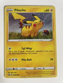 Pikachu SWSH039 - Holo Promo - Sword & Shield Pokemon Card LIGHT PLAY - Image 1