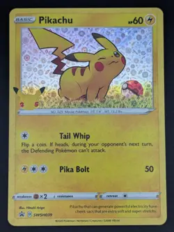 Pikachu SWSH039 Holo Near Mint Sword & Shield Promo Promo Pokemon - Image 1