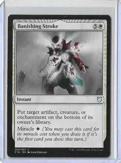 MTG Banishing Stroke Commander 2018 (C18) Uncommon Magic Card #063/307 Unplayed - Image 1
