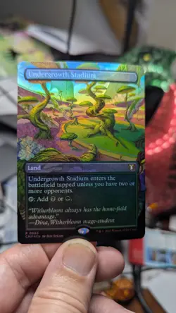 1x Undergrowth Stadium Borderless FOIL NM CMM Magic MTG EDH Black Green Dual x1 - Image 1