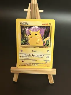 Pokemon TCG Pikachu Base Set 58/102 Regular Unlimited Common Near Mint/ Clean - Image 1