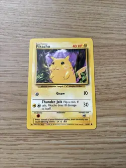 Pokemon TCG Base Set Pikachu Card 58/102 Unlimited Common 1999 WOTC - Image 1