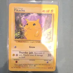 Pokemon TCG Pikachu 58/102 Base Set Unlimited Regular Common 40 HP - Image 1