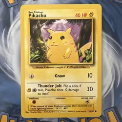 Pokemon Pikachu 58/102 Base Set Unlimited Regular Common English TCG - Image 1