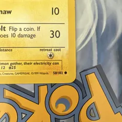 Pokemon Pikachu 58/102 Base Set Unlimited Regular Common English TCG - Image 2