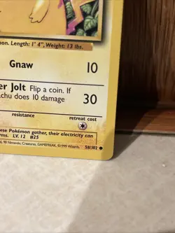 Pokemon TCG Pikachu Base Set 58/102 Regular Unlimited Common - Image 4
