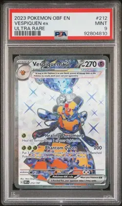2023 POKEMON SCARLET & VIOLET OBSIDIAN FLAMES VESPIQUEN EX 212 PSA MINT 9 - Image 1