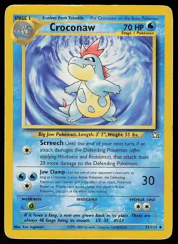 Croconaw 31/111 Uncommon Neo Genesis Pokemon Unlimited Damaged - Image 1