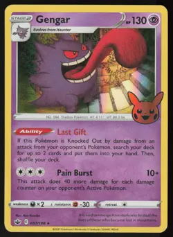 Gengar 057/198 Holo Promo Trick or Trade BOOster Pokemon Holo Lightly Played - Image 1