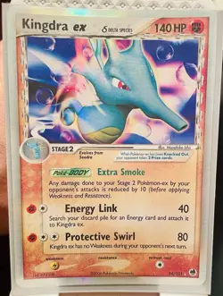 Pokemon TCG: EX Dragon Frontiers Kingdra EX #94/101 Delta Species LP - Image 2