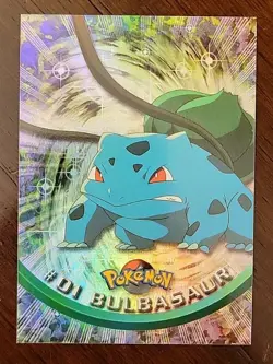 NM! RAINBOW HOLO FOIL Bulbasaur #01 Topps Black Label Pokemon TCG TV AnimationEd - Image 1