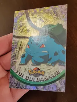 NM! RAINBOW HOLO FOIL Bulbasaur #01 Topps Black Label Pokemon TCG TV AnimationEd - Image 5