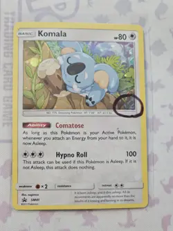 🌀 HD Swirl Pokemon TCG Sun & Moon Komala SM41 Black Star Promo Cosmo Holo MP - Image 1