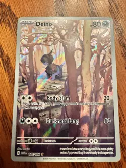 Pokemon Deino 146/086 Sv White Flare Illustration Rare Full Art Holo English - Image 1