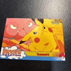 Pokemon Topps Pikachu's Vacation Teamwork #54 Foil Card - Image 1