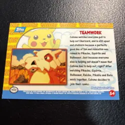 Pokemon Topps Pikachu's Vacation Teamwork #54 Foil Card - Image 2