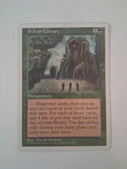 Magic the Gathering Sylvan Library 4th Edition Green Enchantment Card - Image 1