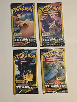 Team Up Dollar Store 3 Card Booster Packs Set Of 4 (Factory Sealed) Minty Packs - Image 1