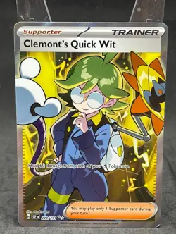 Pokemon TCG Clemont's Quick Wit Surging Sparks Full Art Ultra Rare 229/191 - Image 1