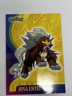Pokemon Topps Blue Entei Johto League Champions TV Animation #244 - Image 1