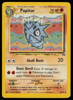 Pupitar 45/75 Uncommon Neo Discovery Pokemon Unlimited Damaged - Image 1